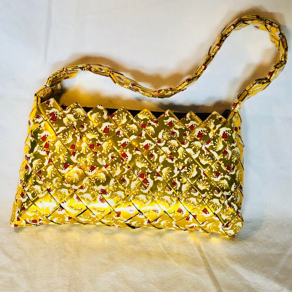 Gold Candy Wrapper hand made purse